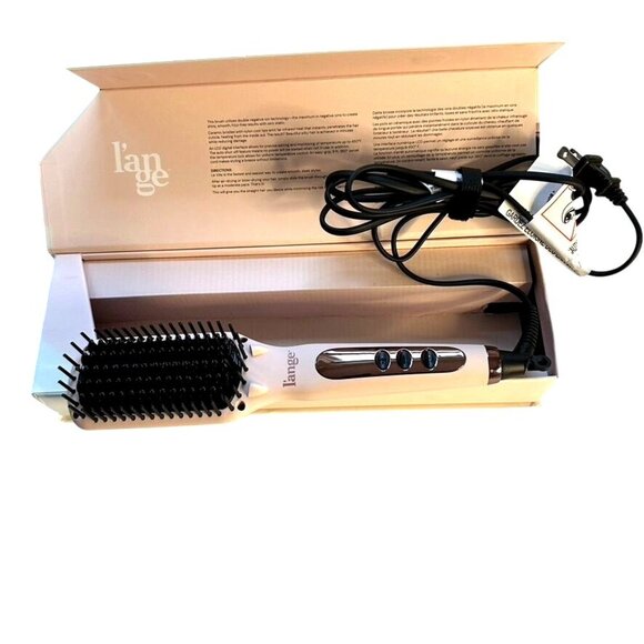 L'ANGE LeVITE Blush Pink Hair Brush Straightener Ceramic Thermal Ion NWOT w/Box